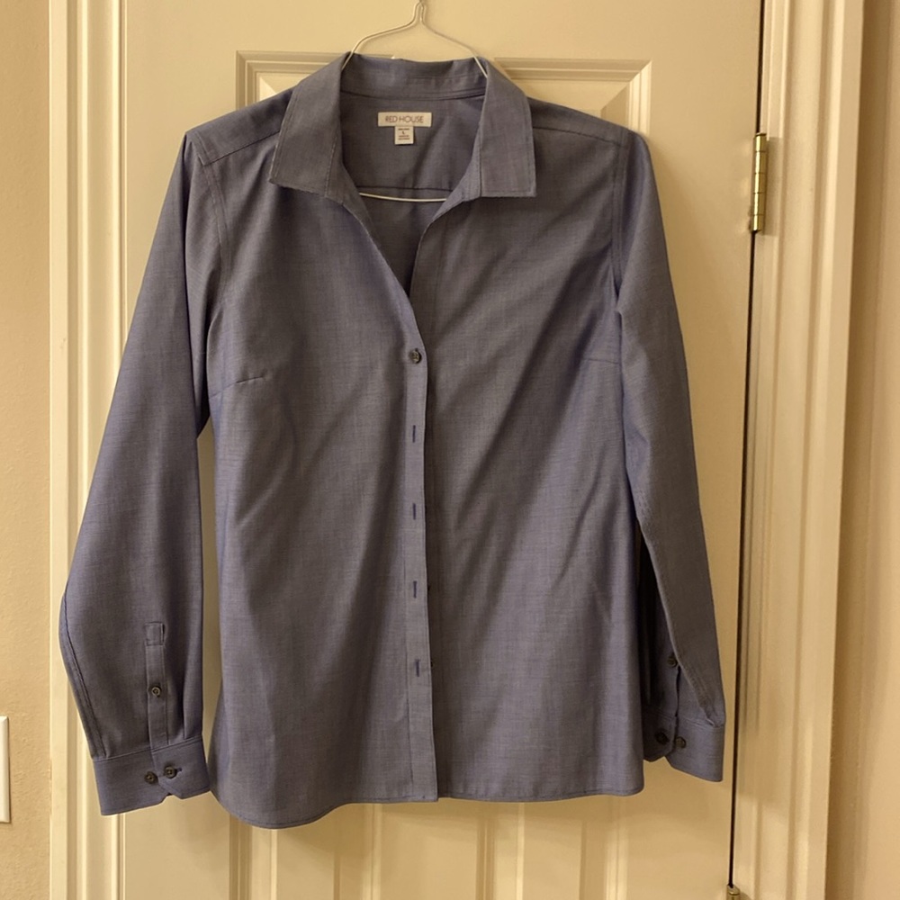 Women’s Red House Non-Iron , blue dress blouse, large